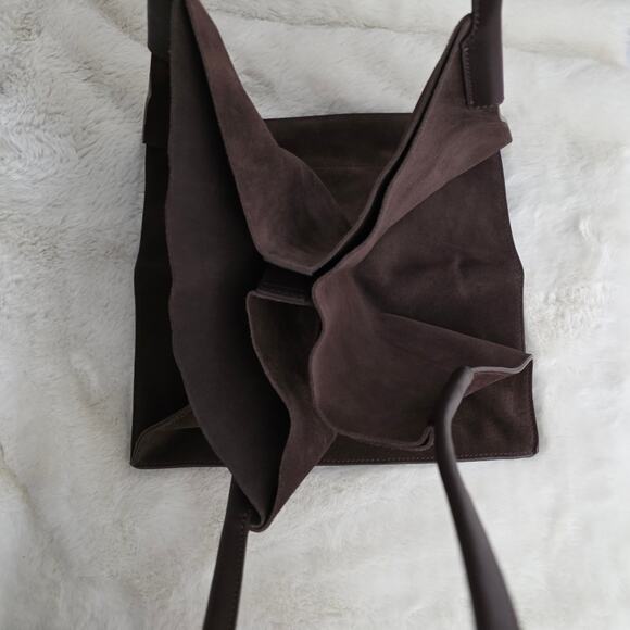 J. Crew Unstructured Large Berkeley Suede Tote Bag Cocoa Brown NWT - Picture 8 of 16